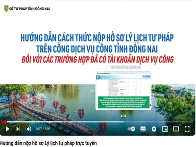Hướng dẫn nộp hồ sơ Lý lịch tư pháp trực tuyến